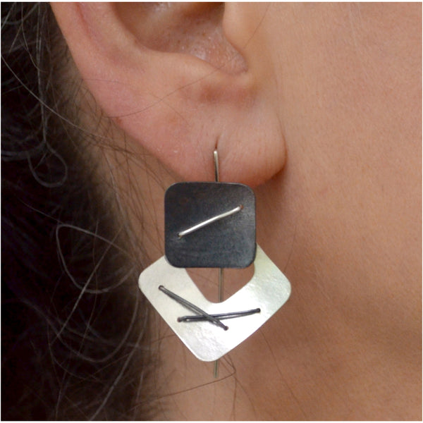 Sterling Abstract offers Square Post Earring - E2852